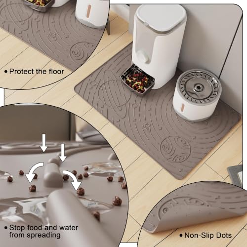 Galaxy Pet Feeding Mat (18.9"L x 11.8"W / Beige)