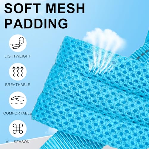 Dog Harness Medium Sized and Leash Set (Blue / M: Chest 21"-26.7")