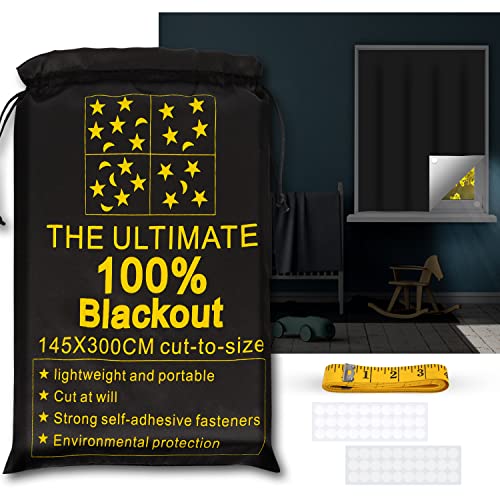 Blackout Curtains 100% Blackout Blinds Window Cover Portable Shades 118x57” (57"W x 118"L (Pack of 1))
