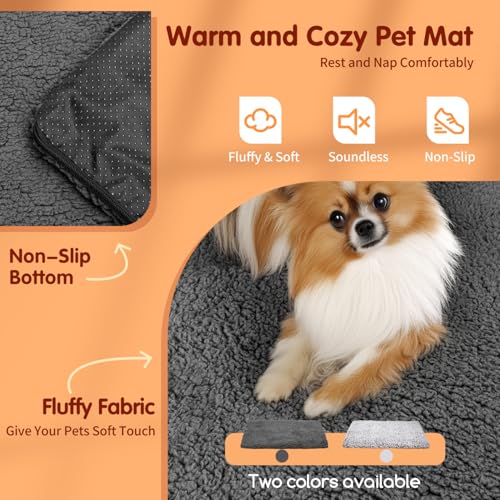 Self Warming Cat Bed (19.7"L x 15.7"W x 1.0"Th / Dark grey&amp;Black)