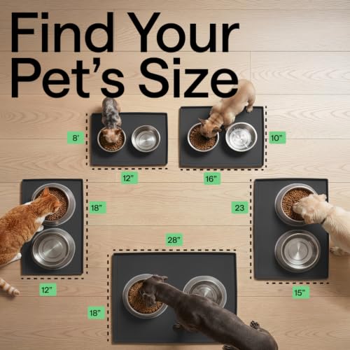 Waterproof Dog Food Mat (Black / 23" x 15")