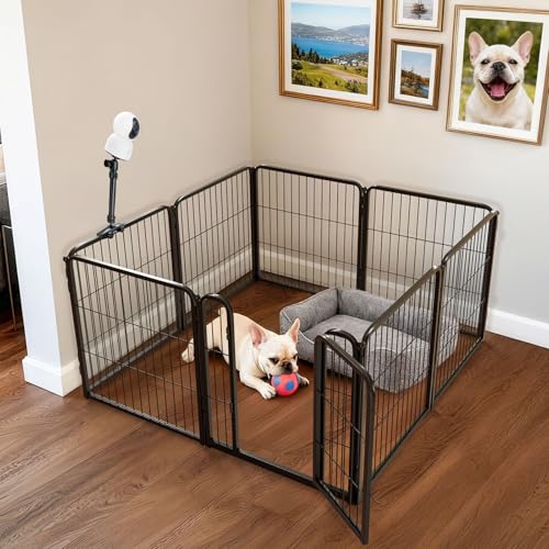 Homeplus Indoor Dog Playpen with Camera Mount (Black / 24"H)