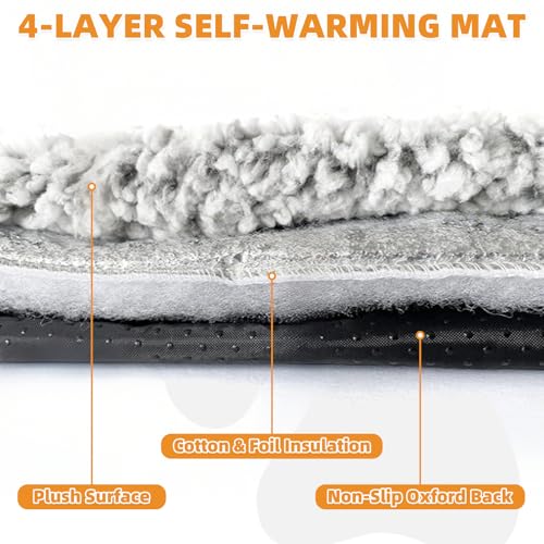 Self Warming Cat Bed (16*20in / Light&Dark Grey)