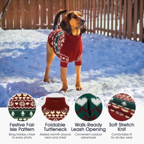 Great Dane Sweater (Nordic Hearts-Red / XXXX-Large)