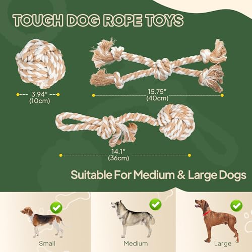 Dog Rope Toys for Large Dogs (Linen / Large)