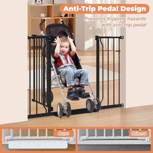 29" 45" Baby Gate (Black / 29-45"Wide, 28"Tall)