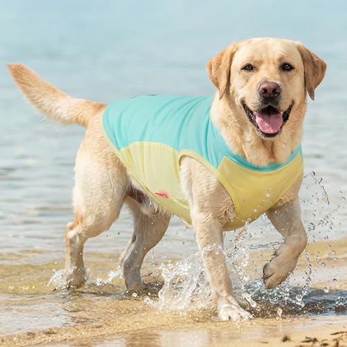 Dog Cooling Vest Evaporative Turtleneck Dog Cooler Jacket for Summer (Blue / XXX-Large (55-75lbs))