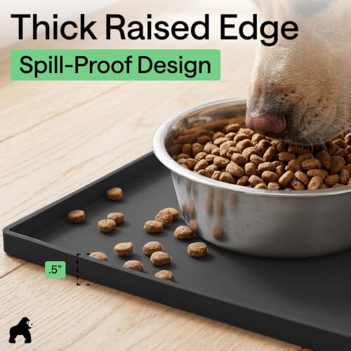 Waterproof Dog Food Mat (Black / 23" x 15")