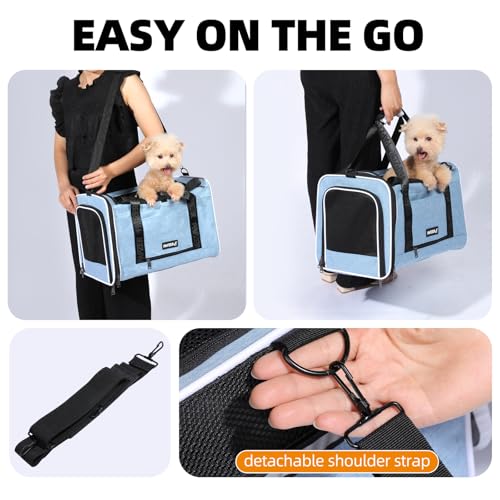 Cat Carrier for Travel (Blue / 18.0"L x 11.0"W x 11.0"H)