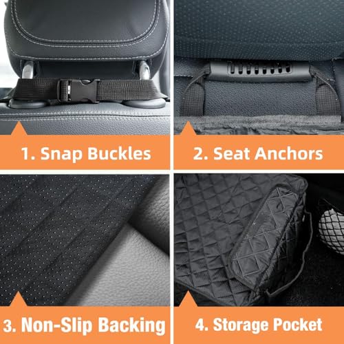 Waterproof Front Seat Car Cover 2 Pack (Black)