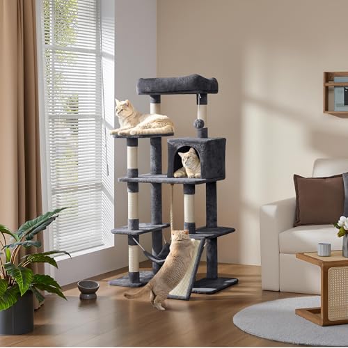 54in Cat Tree Tower for Large Cats (Dark Gray / 54in)