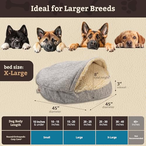 Cozy Cave Dog Bed (45.0"L x 45.0"W x 8.0"Th / Palmer Dove)