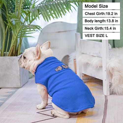 Dog Fleece Vest Sweater Winter Jacket for Small and Medium Large Dogs with D (X-Large / NAVY BLUE)