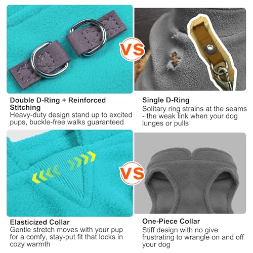 Dog Fleece Vest Sweater Winter Jacket for Small Medium Dogs (Large / Blue)