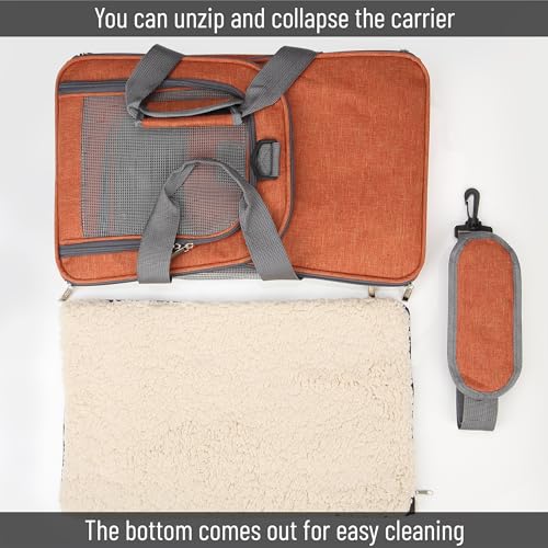 Pet Carrier 17.5" x 11.2" x 11.5" (Orange)