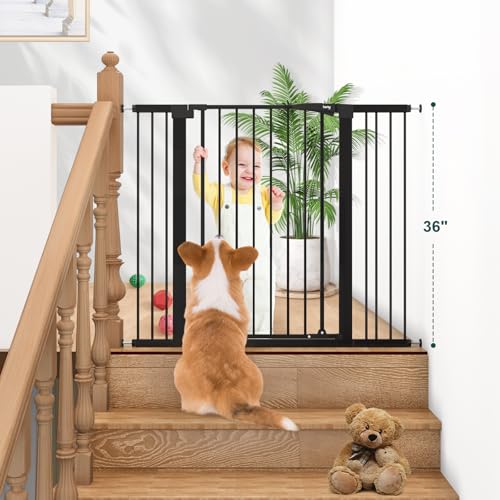 36" Extra Tall Baby Gate for Doorways (Black / 29.7-46"Wide,36"Tall)