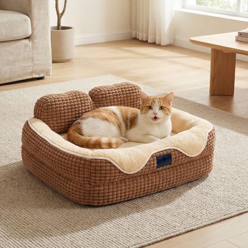 Square Small Dog Bed (Mocha Brown / 24"L x 18"W x 8"H)