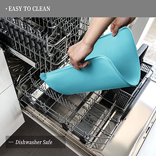 Silicone Pet Feeding Mat (Turquoise / 32" x 24")