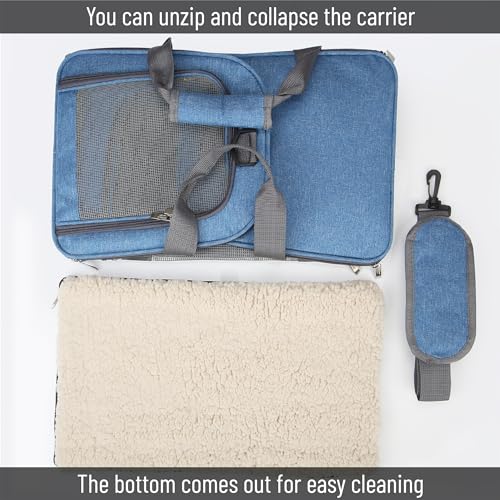 Pet Carrier 17.5" x 11.2" x 11.5" (Blue)
