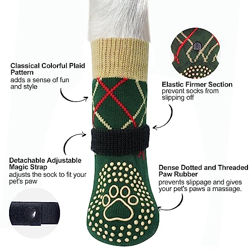 6PCS Dog Socks to Prevent Licking Paws for Hot (Green / S/M(Pack of 6))