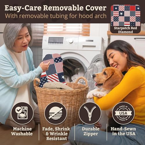 Cozy Cave Dog Bed (25.0"L x 25.0"W x 8.0"Th / Starpatch Red Diamond)