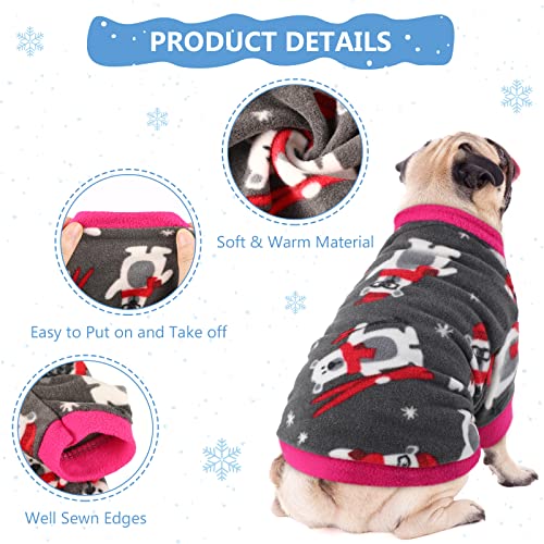 8 Pieces Small Dog Fleece Sweaters Warm (Medium)