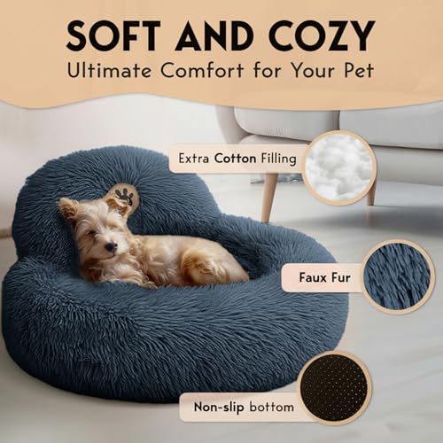 PetJett Small Dog Bed (Dark Gray / Small - 23”L x 23”W x 8”Th)