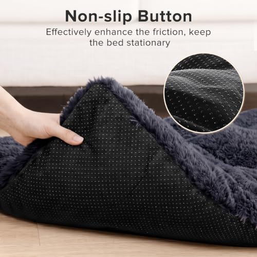 Dog Bed Crate Pad (29.0"L x 21.0"W x 3.0"Th / Dark Grey)