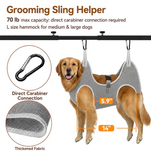 H Shape Dog Grooming Arm for Table (L Hammock (Leg Spacing: 5.9–14″))