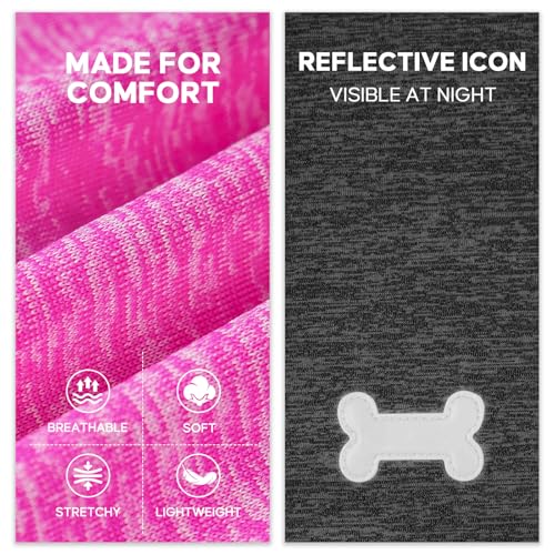 2Pack Dog Shirt for Small Dogs Sun Protection Tank Top with Sleeves (Large (13-19lbs) / 3# 2Pack(Rose+Grey))
