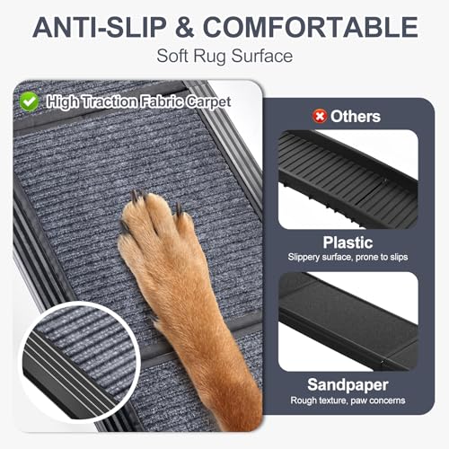 Dog Ramp for Car 63" L × 17" W (Upgraded 63" L x 17.2" W)