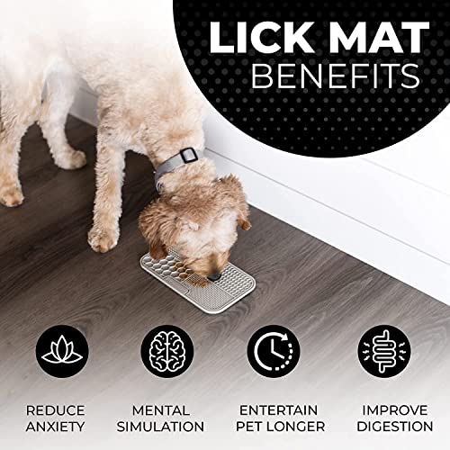 Dog Lick Mat for Dogs (2 Pack / Grey)