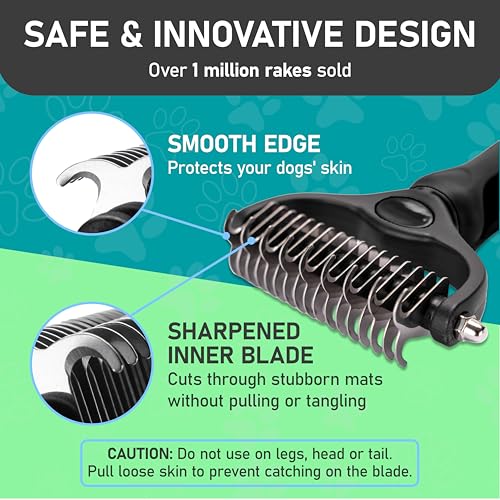 Hair Brush Double Sided Shedding (Black / Large)