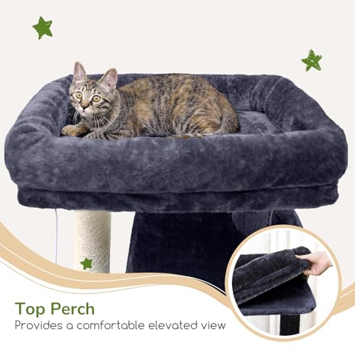 F70 Pro Heavy Duty Cat Tree Tower for Indoor Cats Large Adult (70inch / Dark Grey)