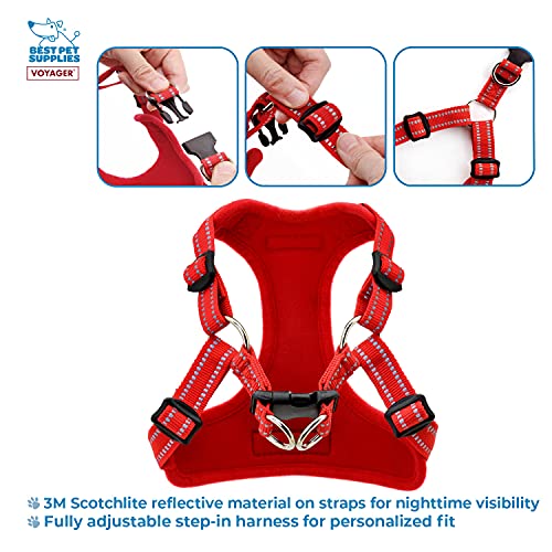 Voyager Step in Flex Adjustable Dog Harness (Harness (Red) / XS)