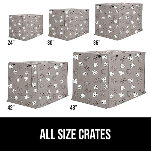 Dog Crate Covers (Taupe Dogs / 42" X 28" X 30")