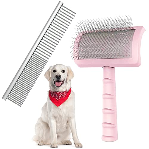 Firm Pet Grooming Kit (pink-comb2)