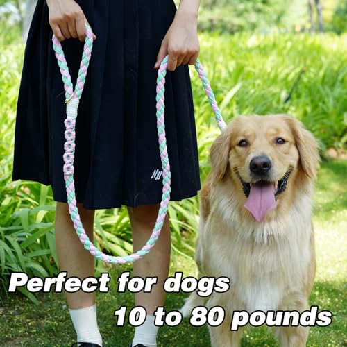 5FT Braided Cotton Rope Leash for Small (Spring Blossom)