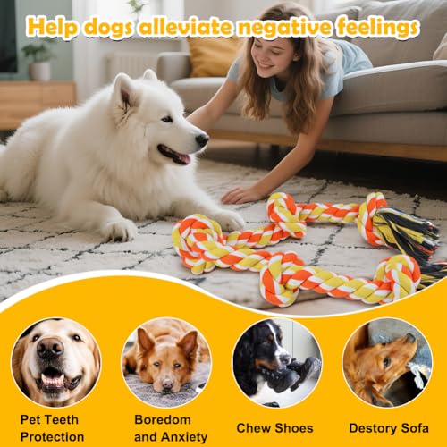 Dog Rope Toy for Large Dogs (Orange / Large)