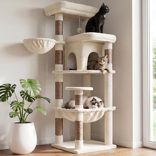 Cat Tree 56" Multi (56 inch / Beige)