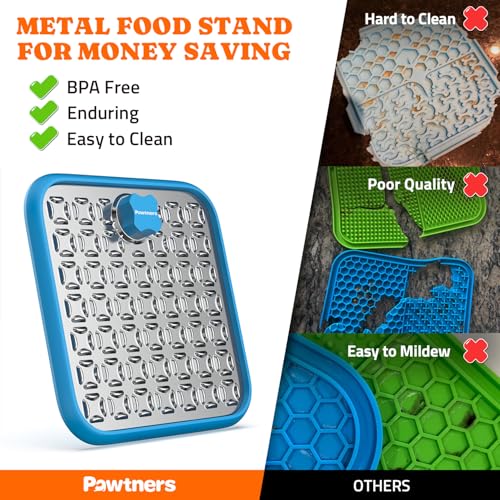 Stainless Steel Large Lick Mat for Dogs (blue / 2pack)