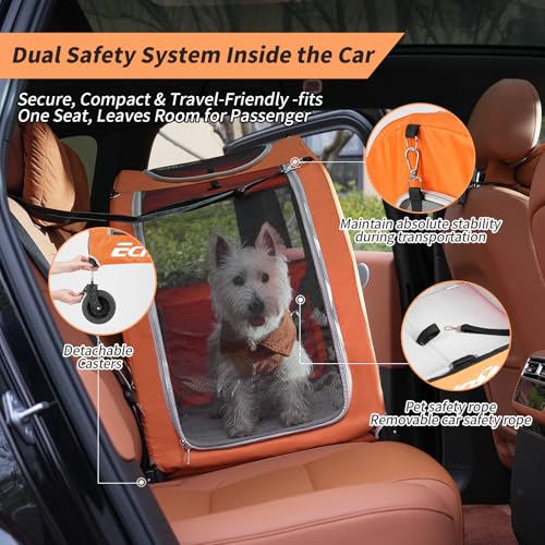 4 Wheel Pet Stroller for Dogs & Cats (Orange)