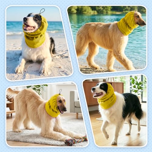 Breathable Dog Cooling Head & Neck Wrap (Yellow / Medium)