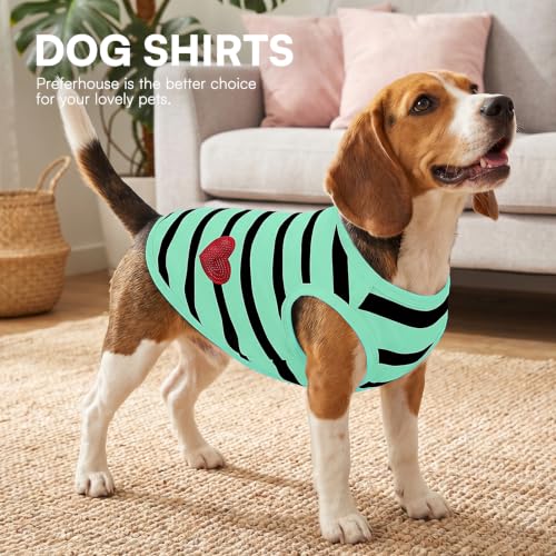 Dog Striped Shirts for Large Dogs (Turquoise-Vest / X-Large)