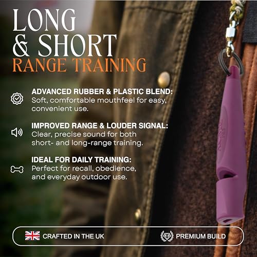 Alpha 210.5 Professional Dog Training Whistle with Enhanced Ergonomic Grip. BPA (Purple)