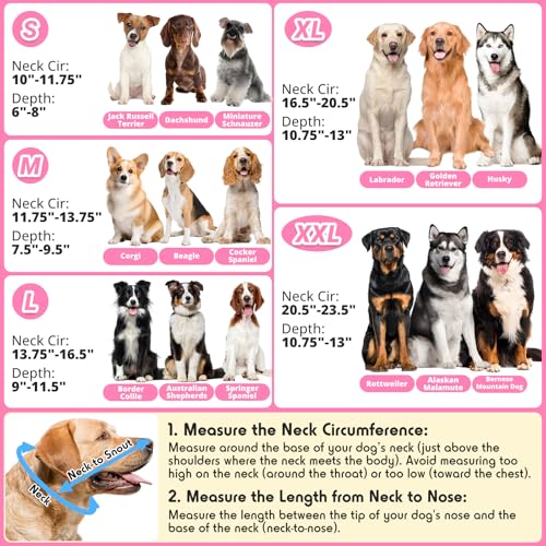 Dog Cone to Stop Licking (Hot Pink / XL(Neck: 16.5"-20.5"))