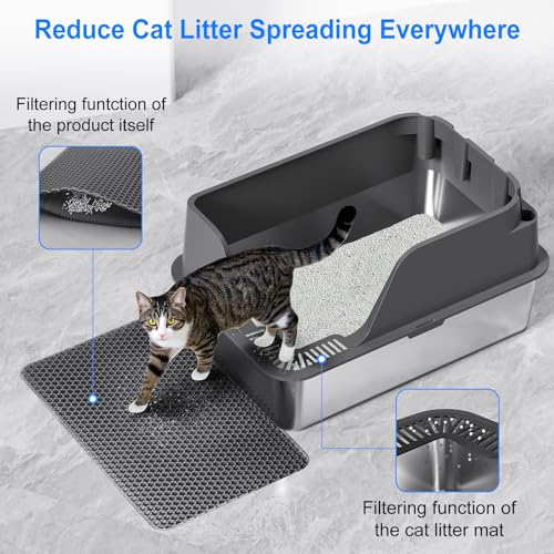 Non Stick Stainless Steel Litter Box (Gray)