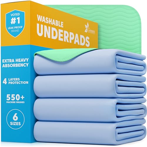 Washable Underpads (Blue/Green / 4 Pack - 30x34)