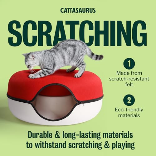 Peekaboo Cat Cave Donut for Multiple & Large Cats up to 30 (Ruby Snowball / Large)