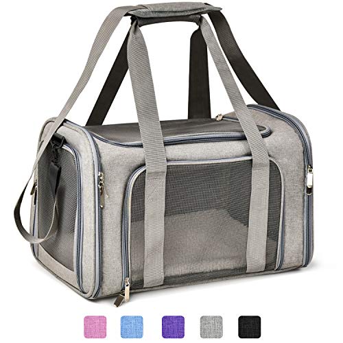 Cat Carriers Dog Carrier Pet Carrier For Small (17.0"L x 11.0"W x 11.0"H / Grey)